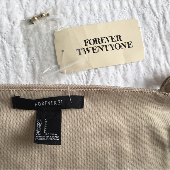 Gold Beaded Tan Crop Top NWT - Picture 6 of 7